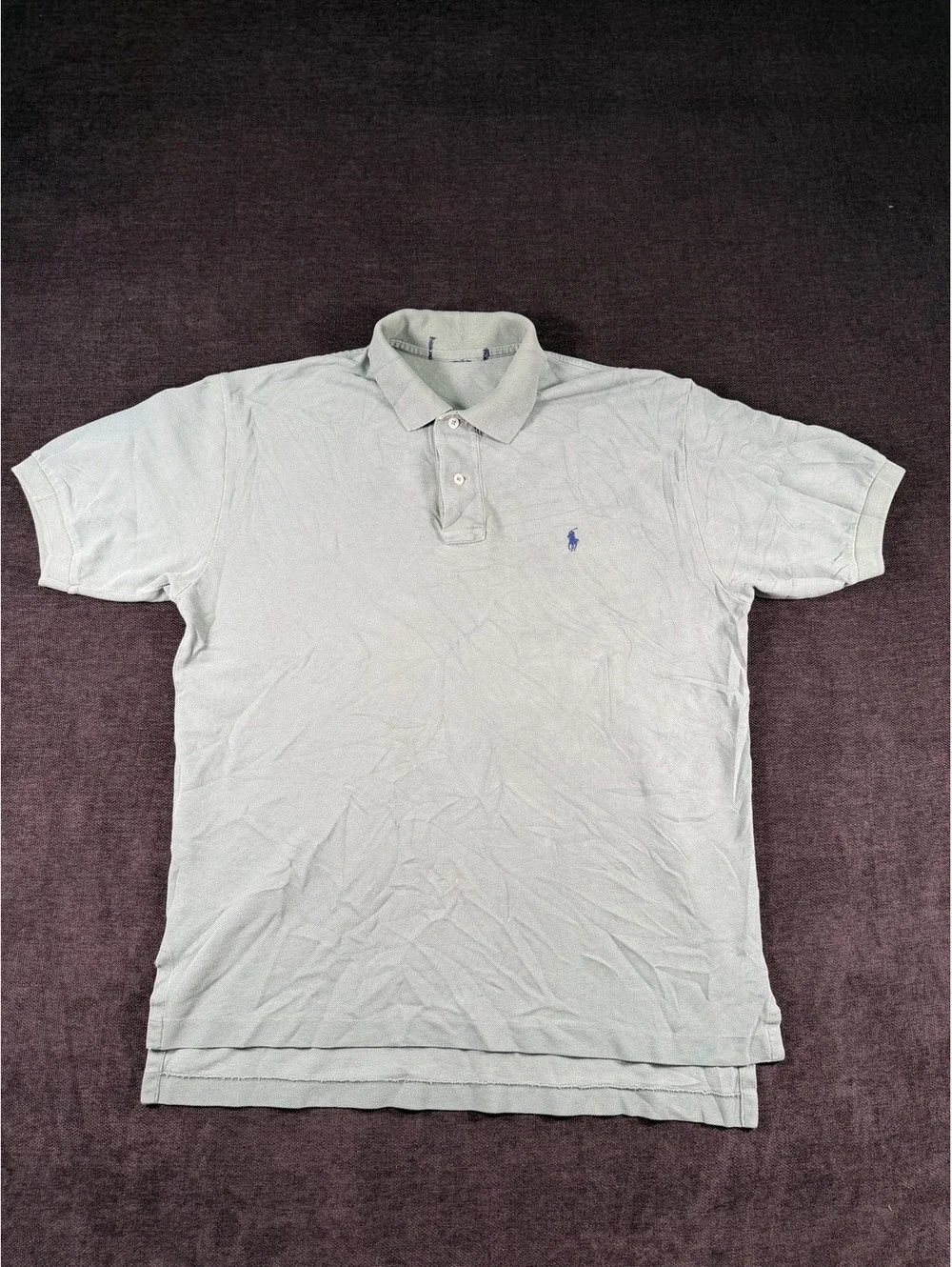 Ralph Lauren Classic Polo Shirt Light Green Size L with Small Hole